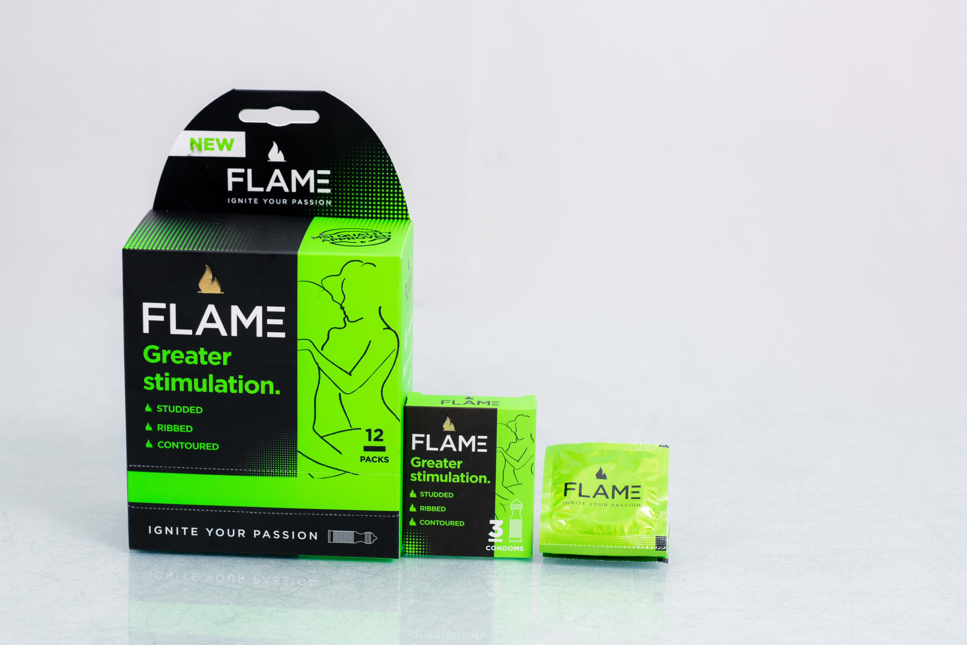 Flame Condom Green